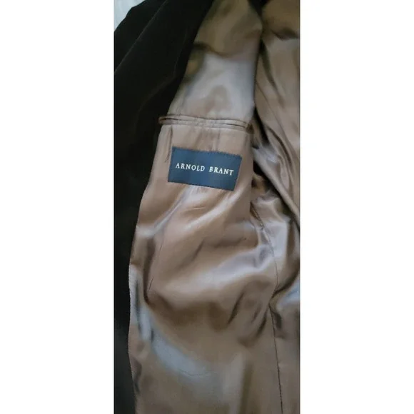 ARNOLD BRANT Men's Velvet Burgundy 3 Front Pockets Split back Blazer Size 44R - Picture 8 of 10